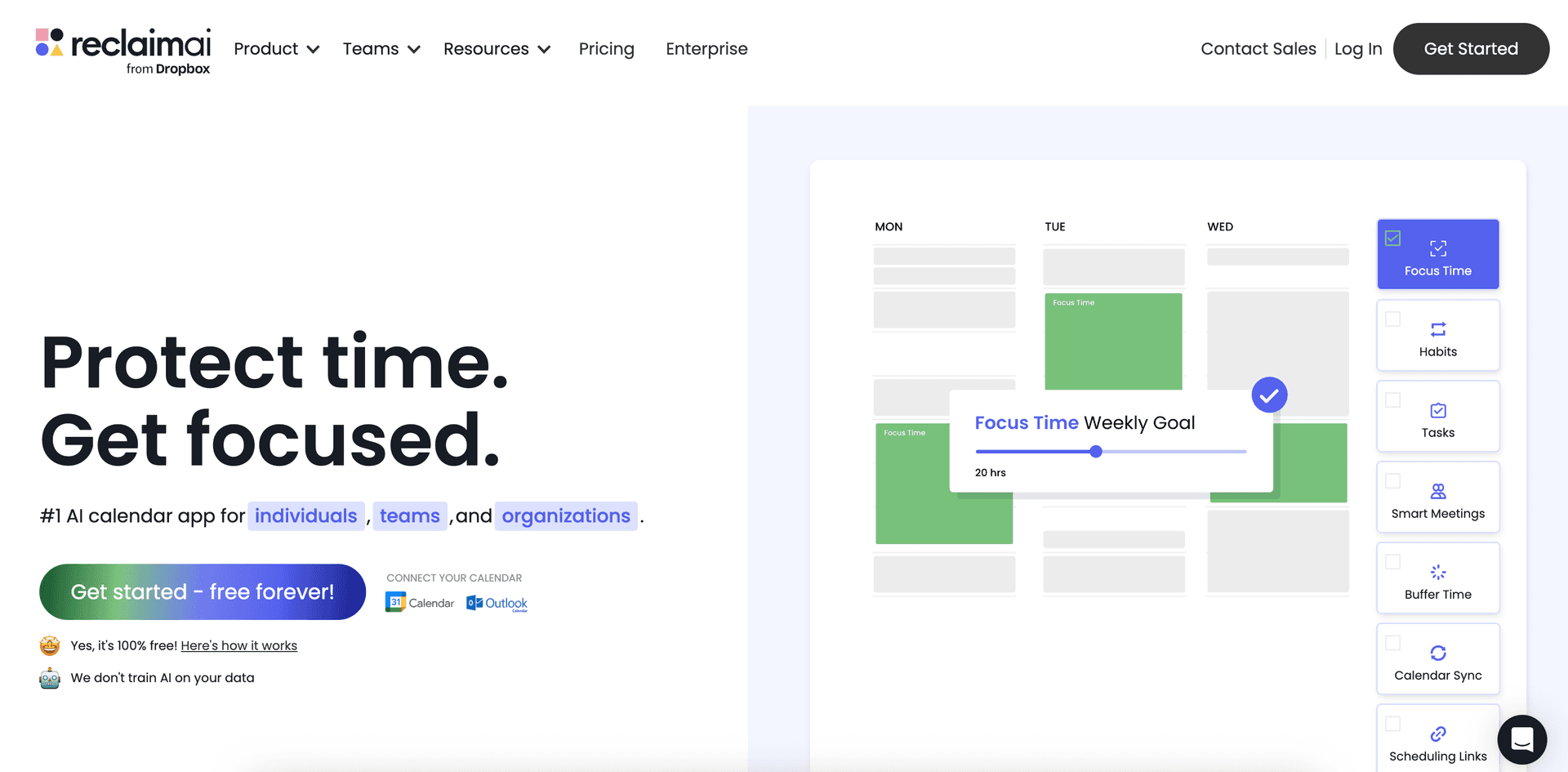 Reclaim.ai Website